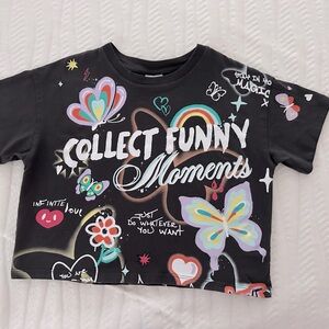 Zara gilrs graffiti print tee